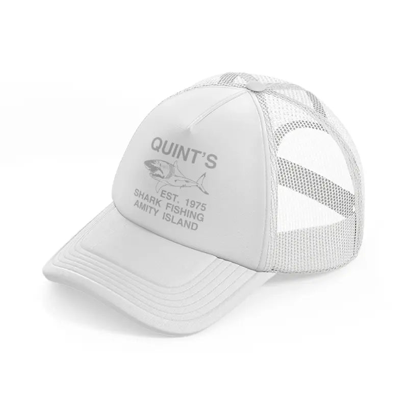 quint's shark fishing amity island-white-trucker-hat
