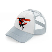 baltimore orioles cartoon-grey-trucker-hat