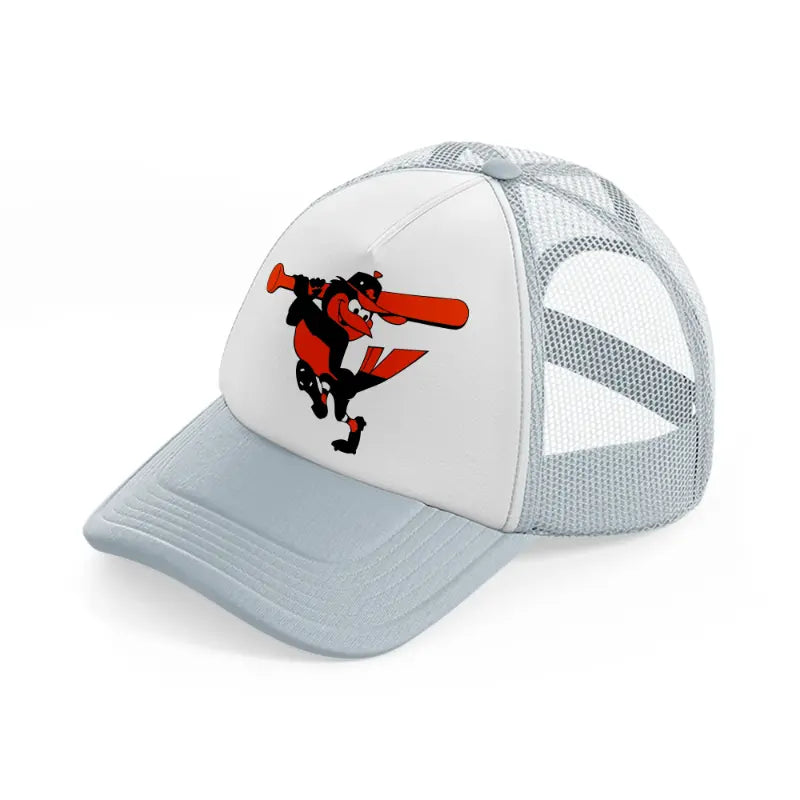 baltimore orioles cartoon grey trucker hat