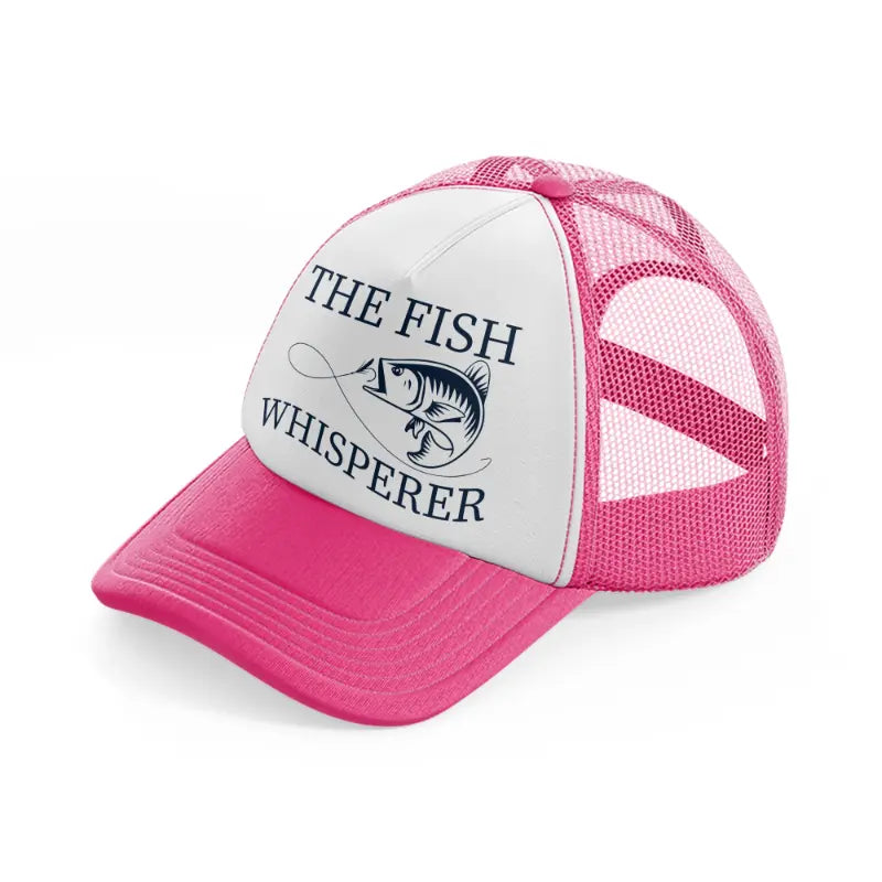 the fish whisperer neon pink trucker hat