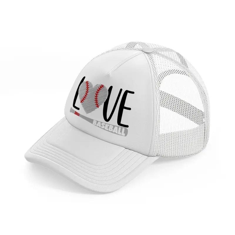 love baseball sticker-white-trucker-hat