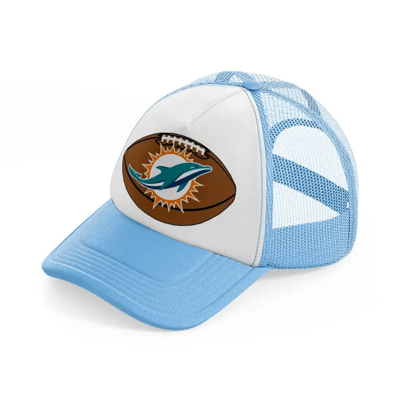 miami dolphins ball-sky-blue-trucker-hat