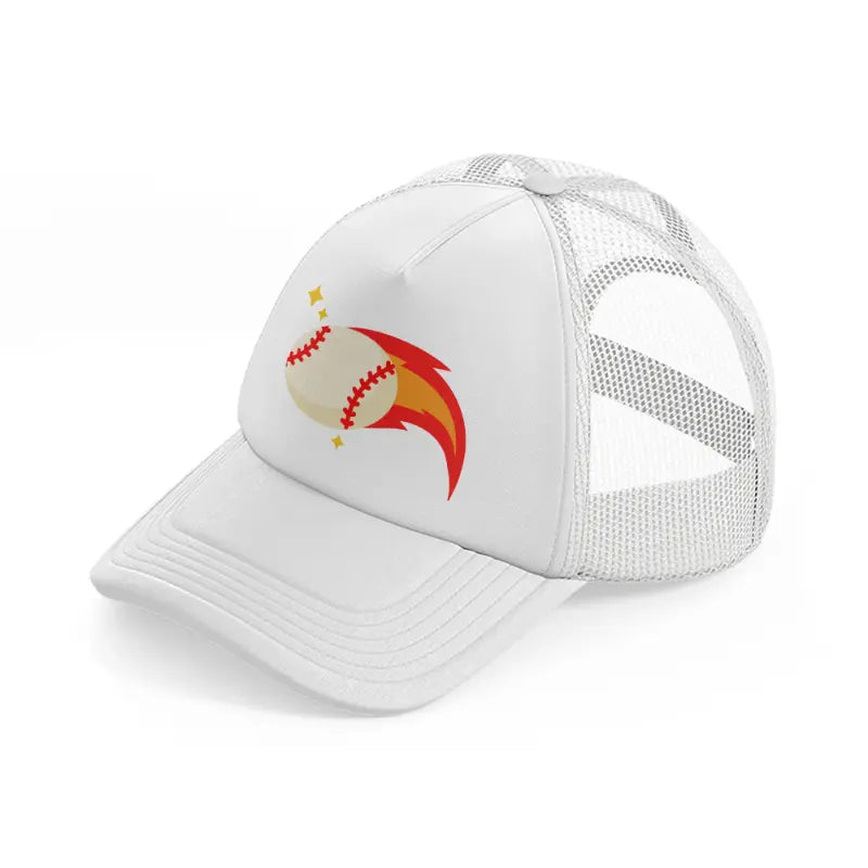 baseball fire-white-trucker-hat