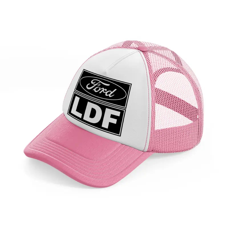 ford ldf pink and white trucker hat