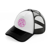 disco ball-black-and-white-trucker-hat