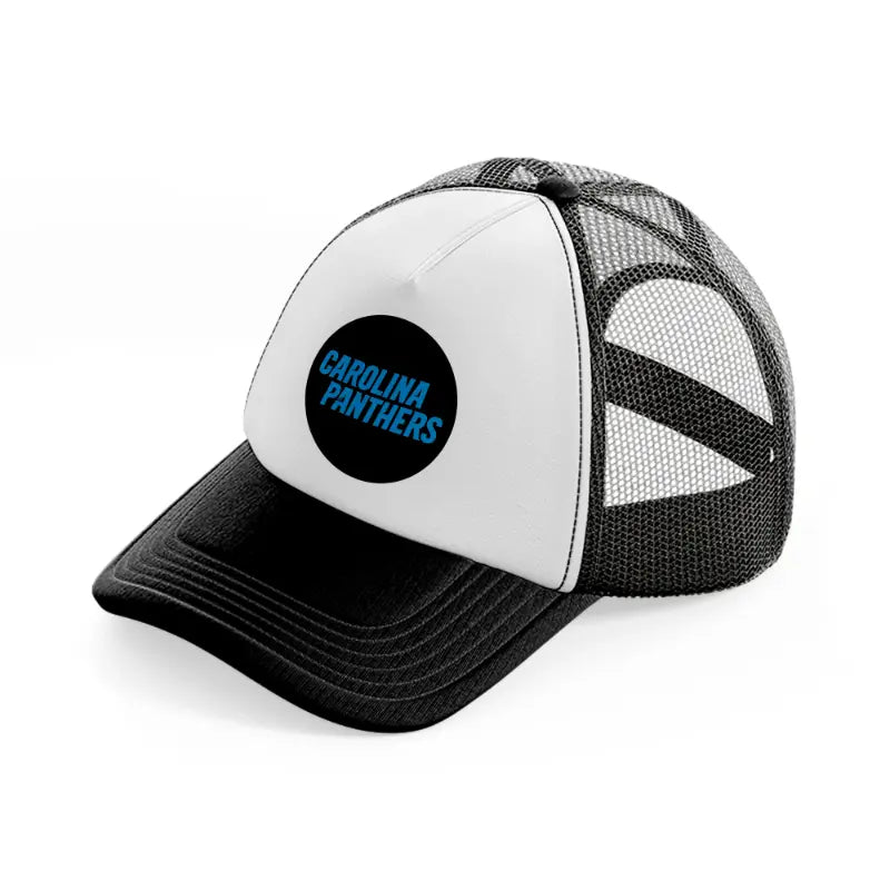 carolina panthers circle-black-and-white-trucker-hat