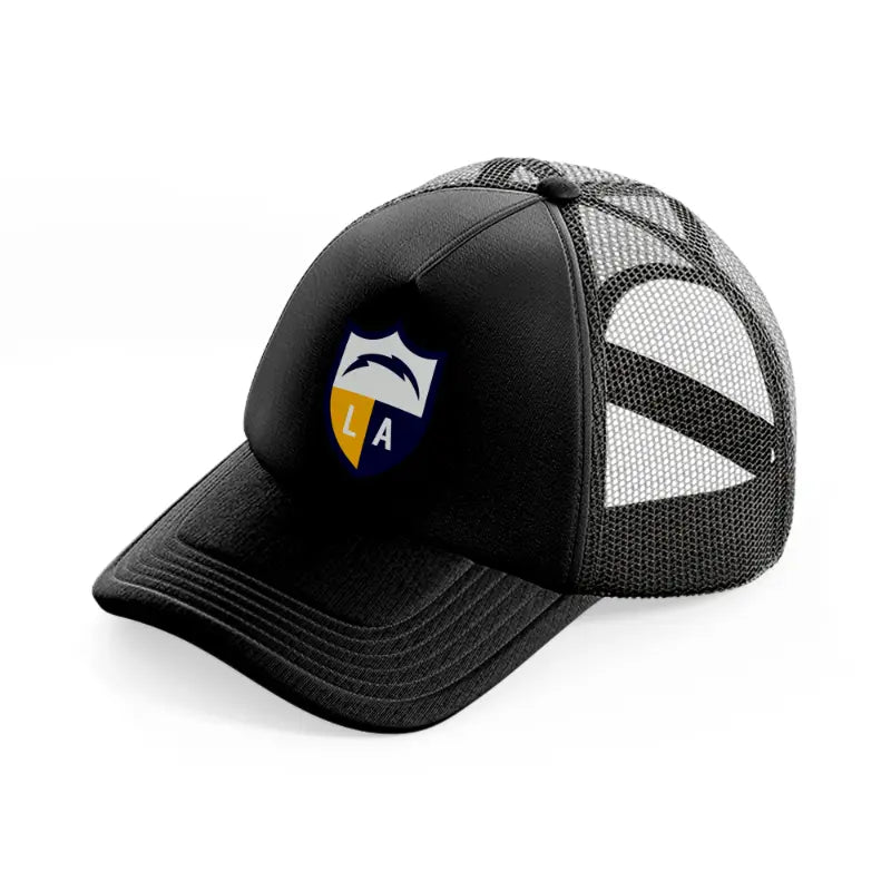los angeles chargers sport badge-black-trucker-hat