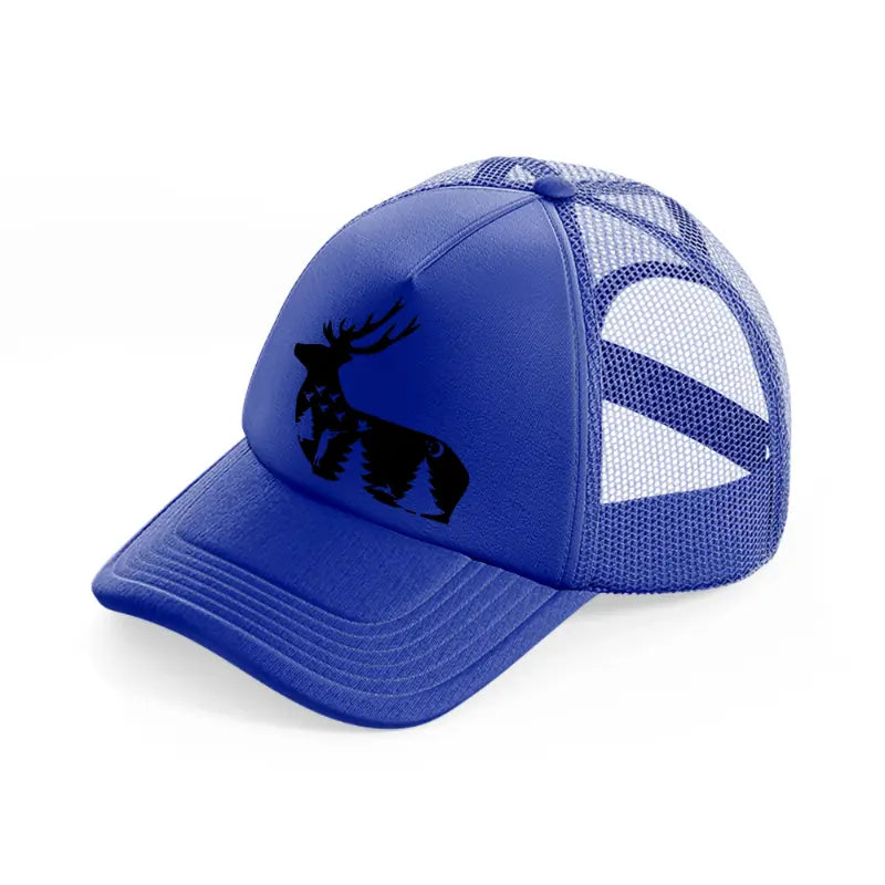 hunting symbol blue trucker hat