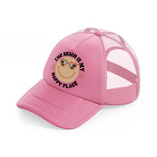the beach is my happy face-pink-trucker-hat