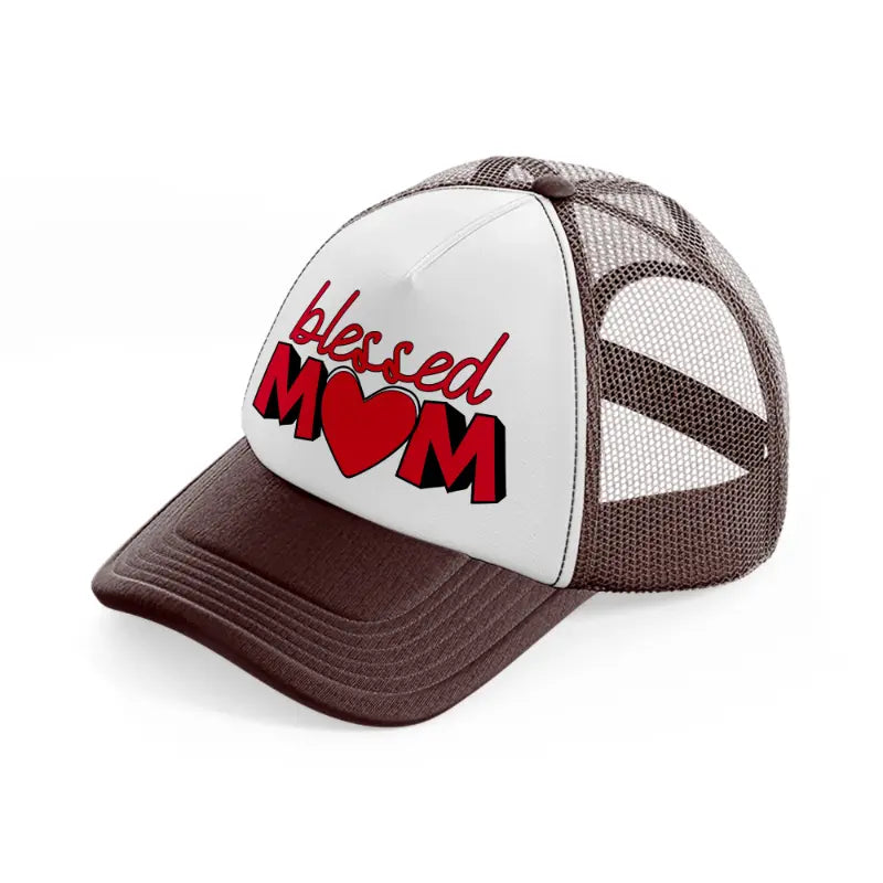 blessed mom-brown-trucker-hat