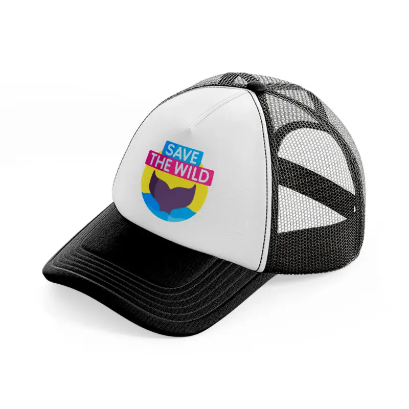 save-the-wild (1)-black-and-white-trucker-hat