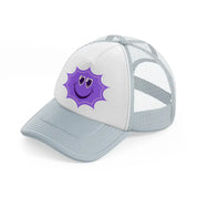 lavender smiley star-grey-trucker-hat