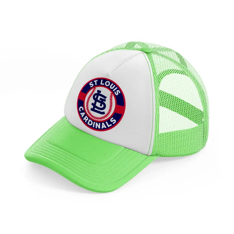 st louis cardinals vintage badge-lime-green-trucker-hat