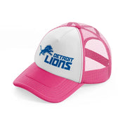 detroit lions shorter logo-neon-pink-trucker-hat