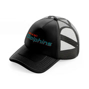 miami dolphins minimalist-black-trucker-hat