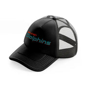 miami dolphins minimalist black trucker hat