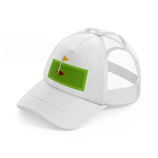 green mini golf field white trucker hat