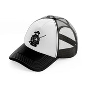 pirate with rifle black and white trucker hat