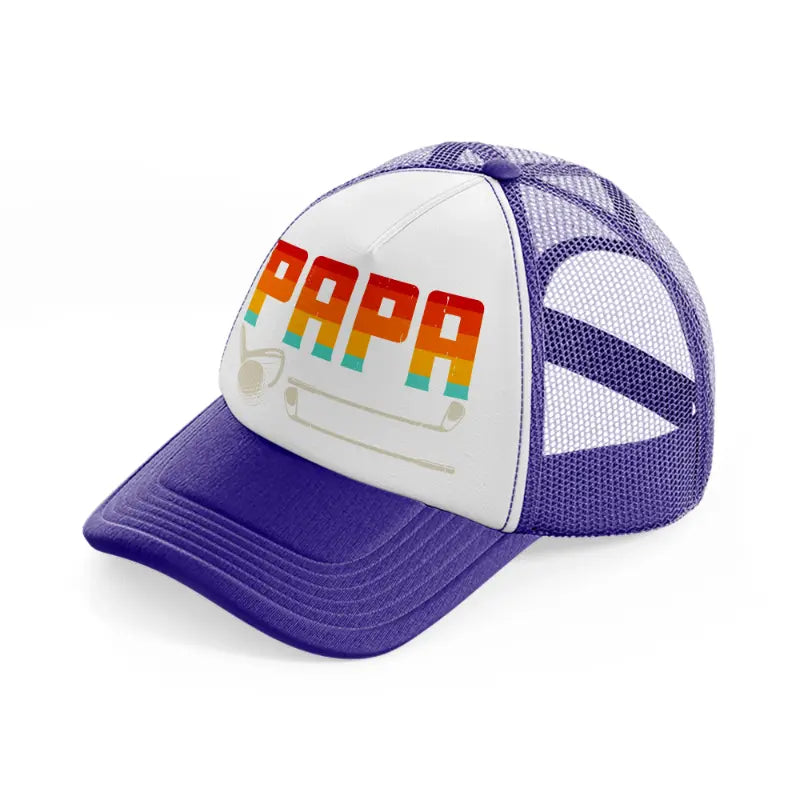 papa rainbow-purple-trucker-hat
