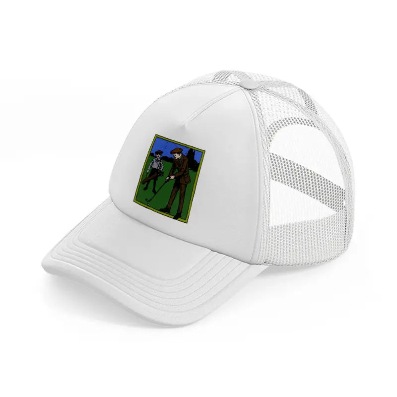 golfers color white trucker hat