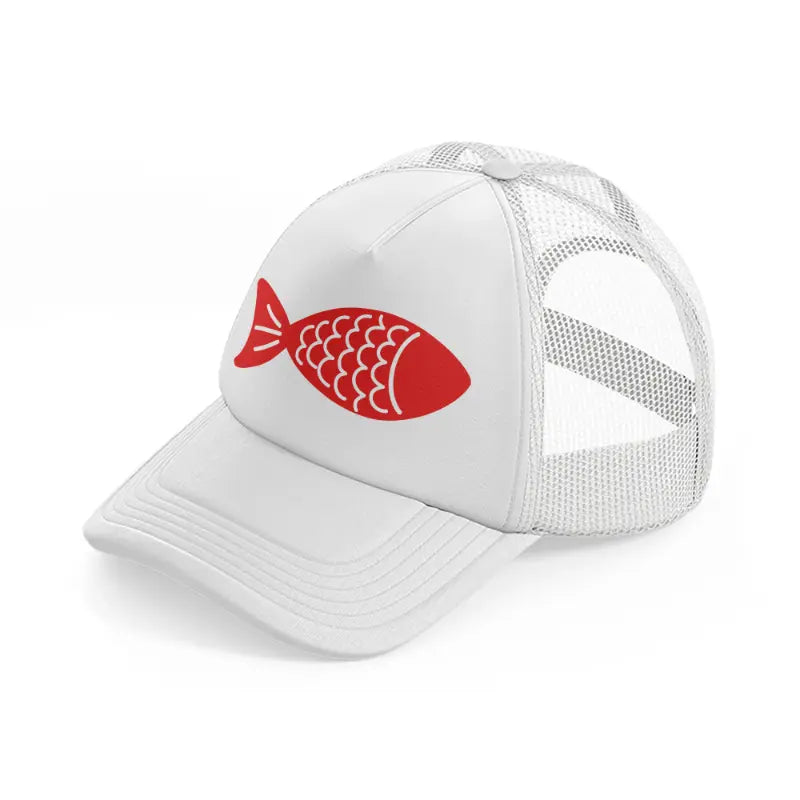 fish red-white-trucker-hat