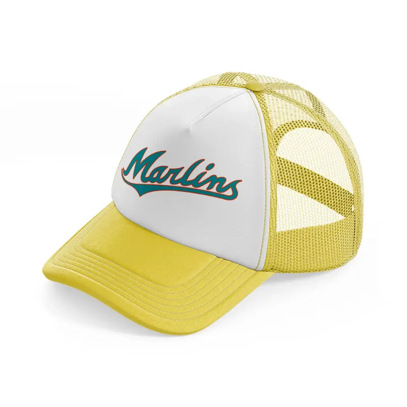 miami marlins-yellow-trucker-hat