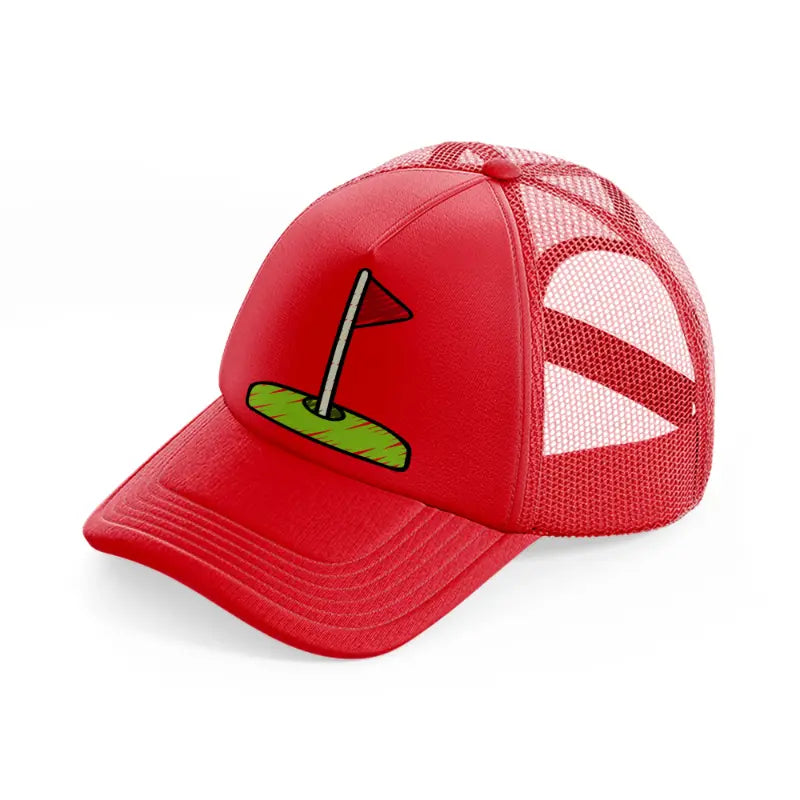 golf flag-red-trucker-hat