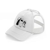 golfer b&w.-white-trucker-hat