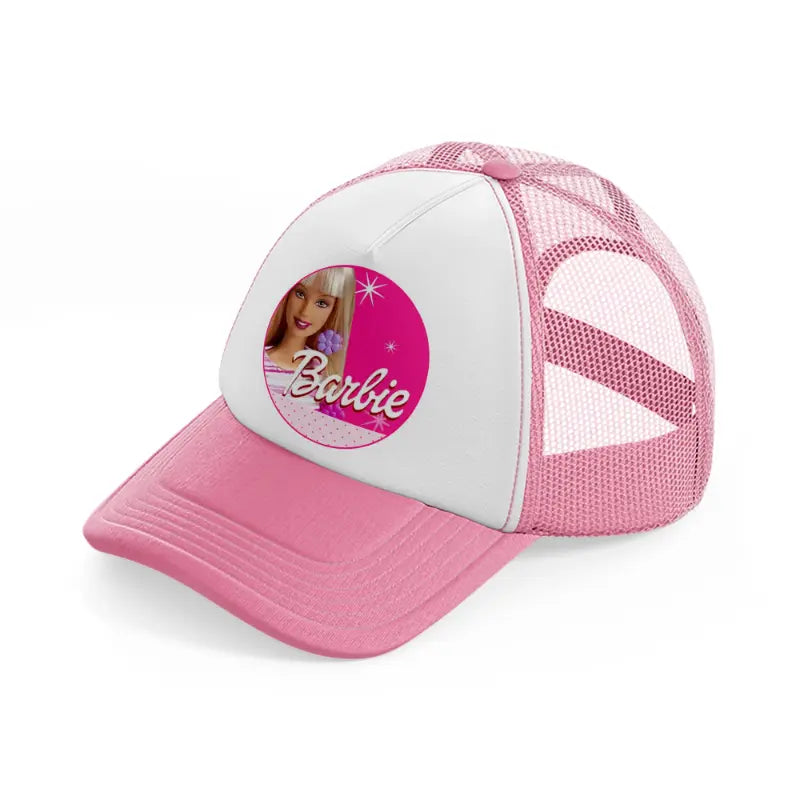 barbie doll-pink-and-white-trucker-hat