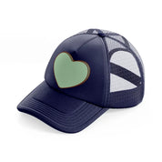 green heart navy blue trucker hat