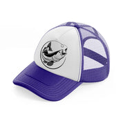 catching fish sign purple trucker hat