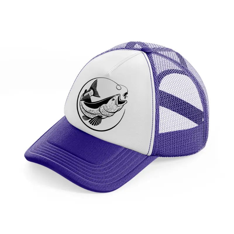 catching fish sign-purple-trucker-hat