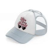 life of the party heart sunglasses grey trucker hat