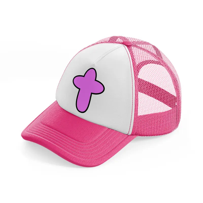 pink cross-neon-pink-trucker-hat