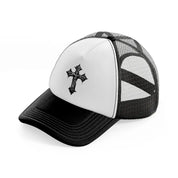 cross-black-and-white-trucker-hat