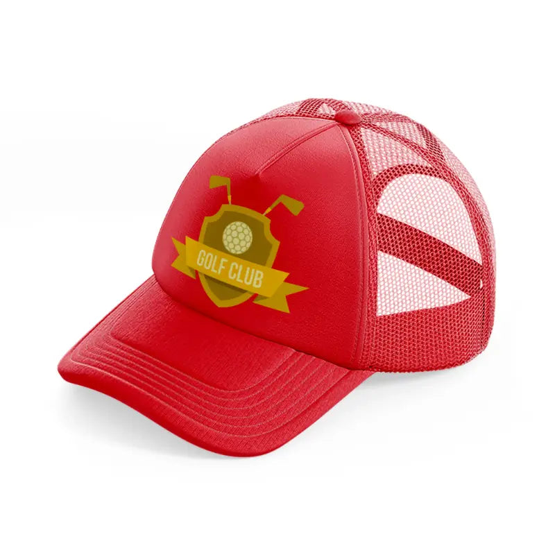 golf club golden-red-trucker-hat