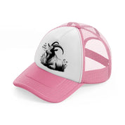 the goat whisper.-pink-and-white-trucker-hat