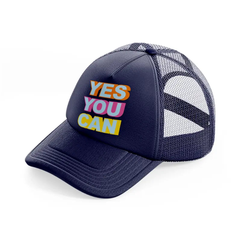 yes you can-navy-blue-trucker-hat