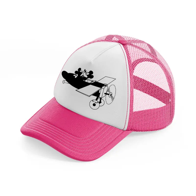 kissing mice-neon-pink-trucker-hat