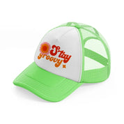 retro positive stickers (8) lime green trucker hat