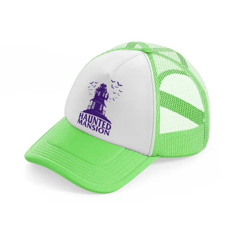 haunted mansion lime green trucker hat