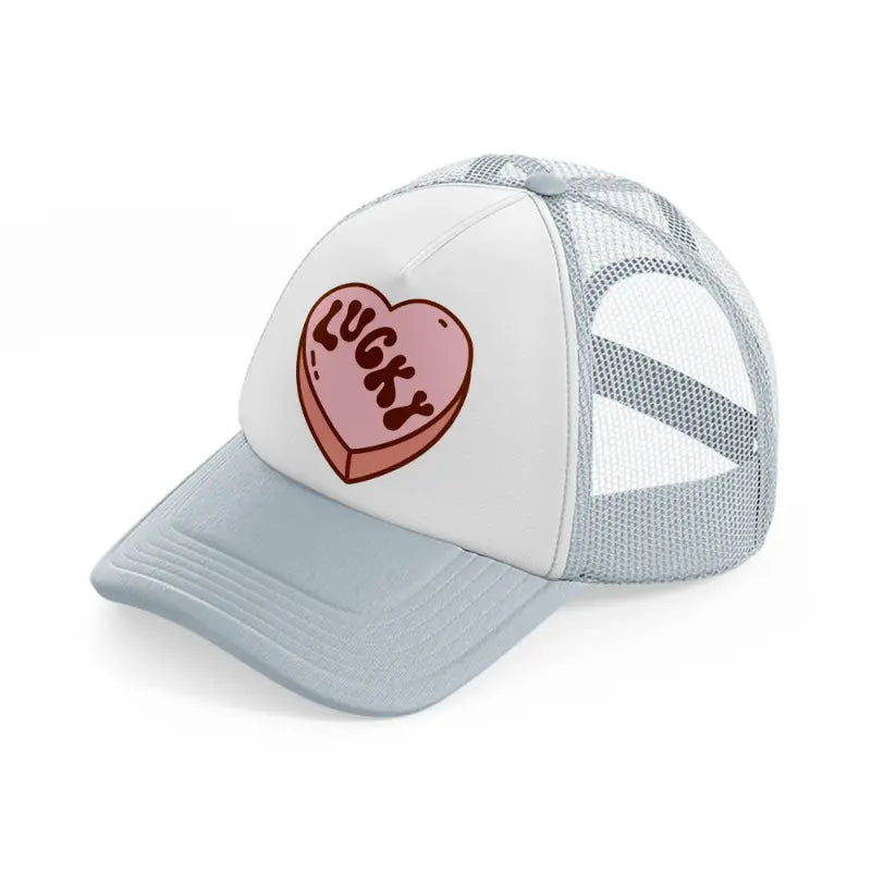 lucky heart-grey-trucker-hat