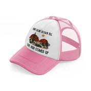 aint goin down till the sun comes up-pink-and-white-trucker-hat