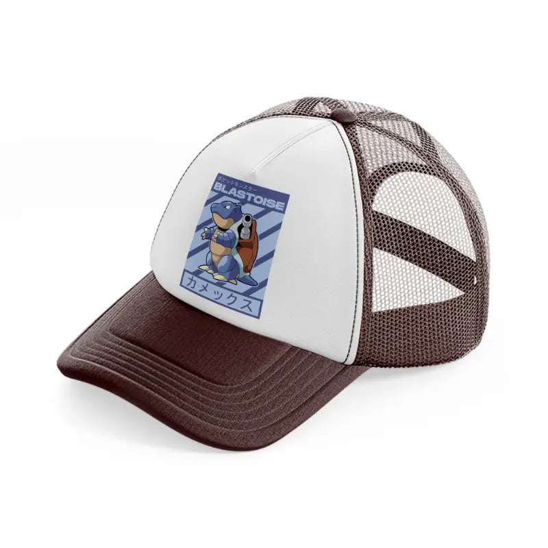 blastoise brown trucker hat