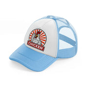 chicken sky blue trucker hat