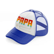 papa rainbow-blue-and-white-trucker-hat