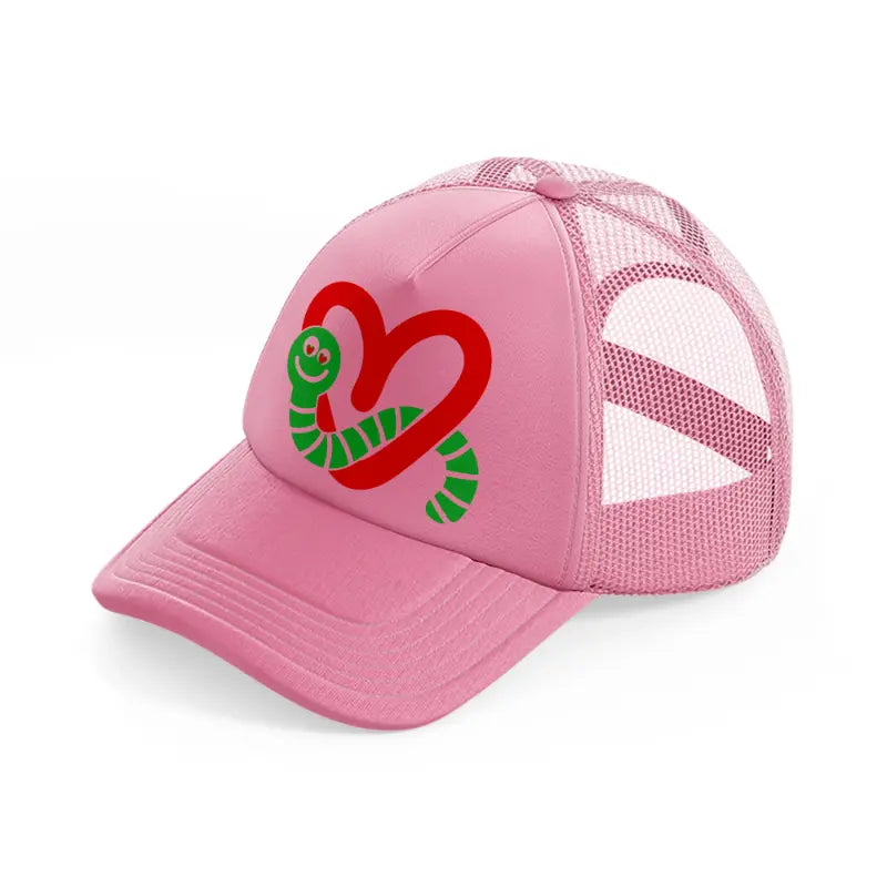 worm love-pink-trucker-hat