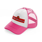 budweiser classic logo-neon-pink-trucker-hat