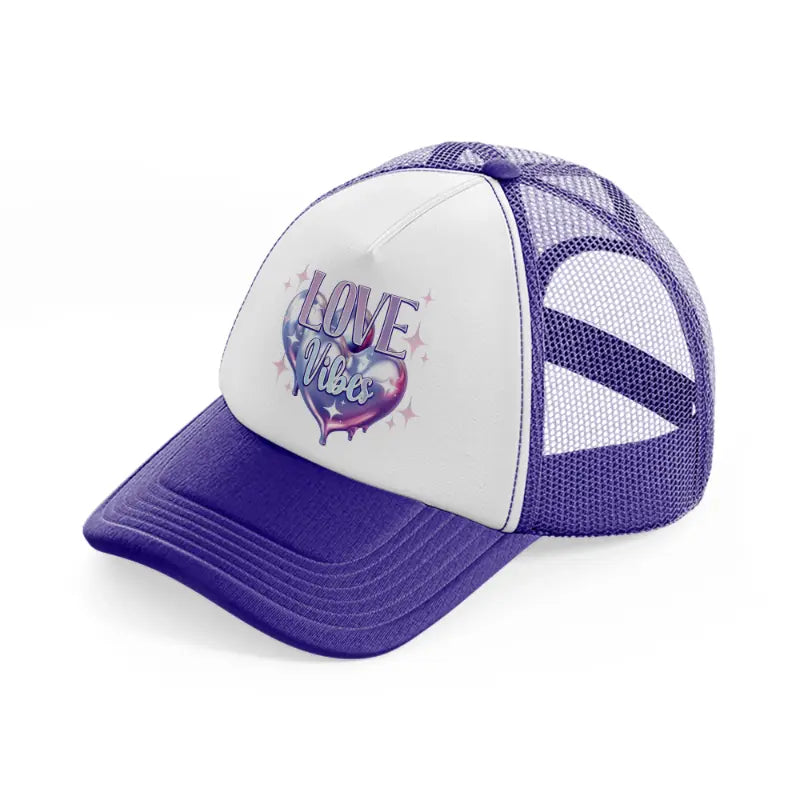love vibes-purple-trucker-hat