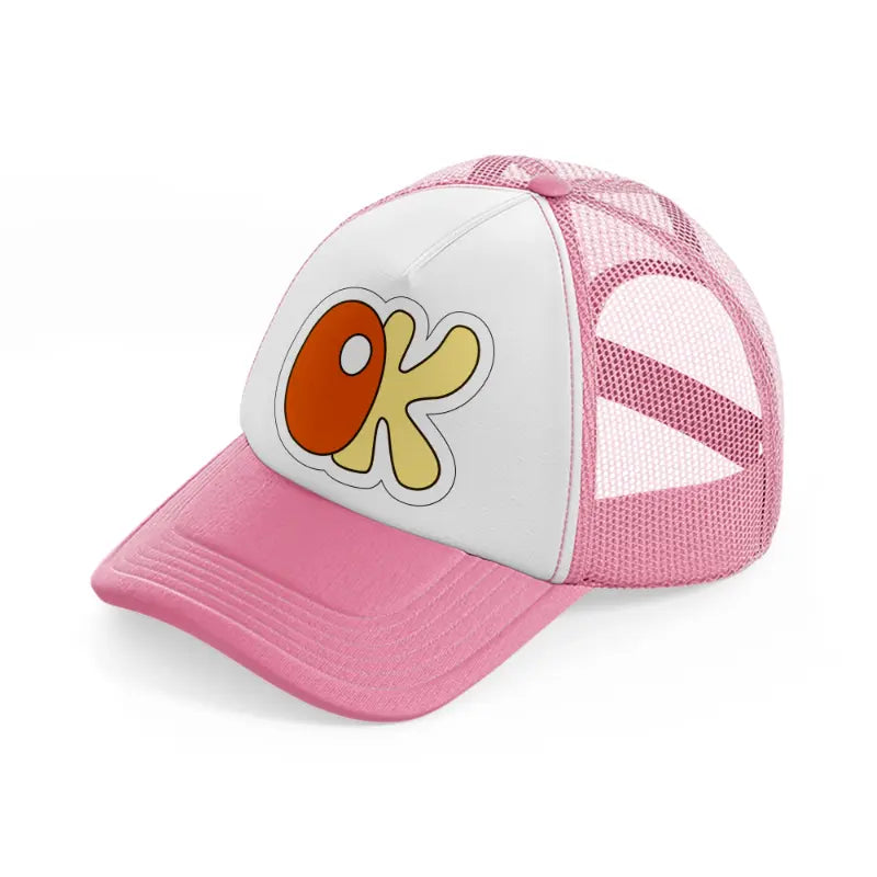 groovysticker 12 pink and white trucker hat